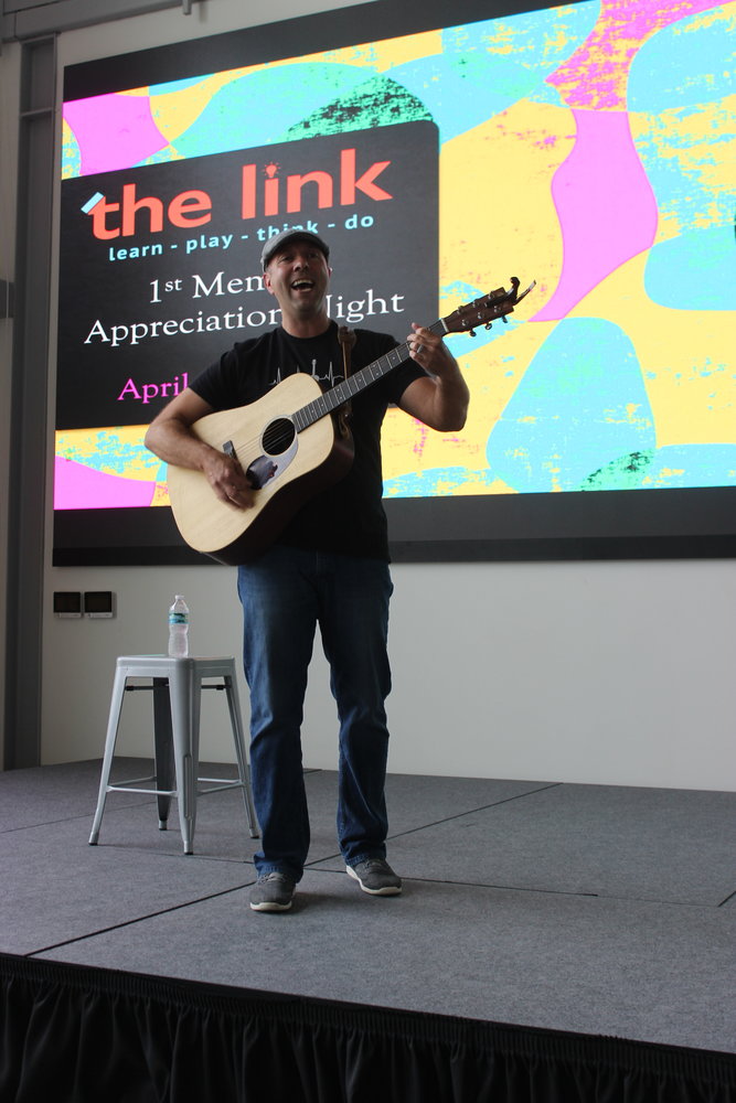 Dan Kuckel performs songs he wrote himself during the link’s membership appreciation night.